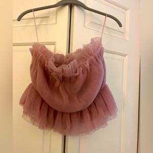 Endless Rose Strapless Tulle Peplum Top